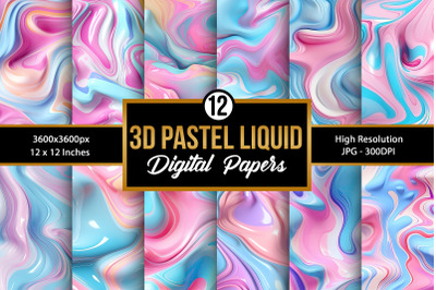 Pastel Liquid Flow Seamless Pattern Digital Papers