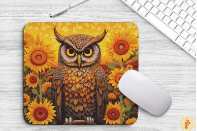 Vintage Owl In Summer Sunflowers