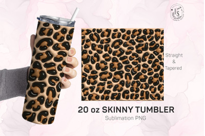 Inflated Bubble Leopard Print Tumbler Wrap, 3D Skinny