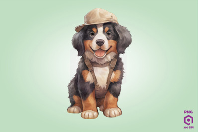 Farmer Bernese Mountain Dog Clipart