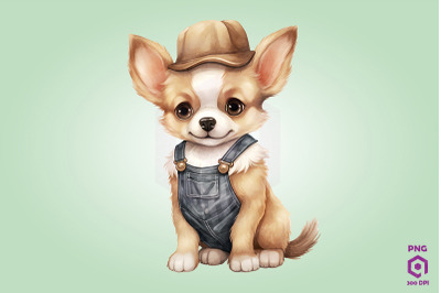Farmer Chihuahua Dog Clipart