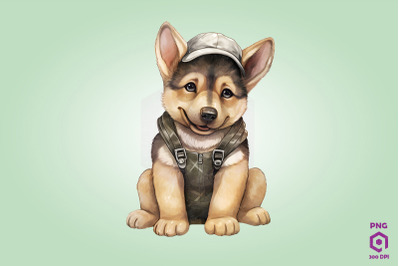 Farmer German Shepherd Dog Clipart