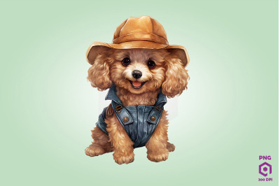 Farmer Poodle Dog Clipart