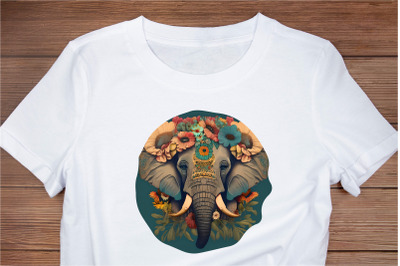 Elefant T-Shirt Design PNG. Tshirt Sublimation Design