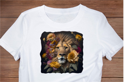 Lion T-Shirt Design PNG. Tshirt Sublimation Design