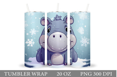 Cute Hippopotamus Tumbler. Winter Tumbler Design