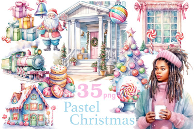 Pastel Christmas Clipart | Holiday Illustration Bundle