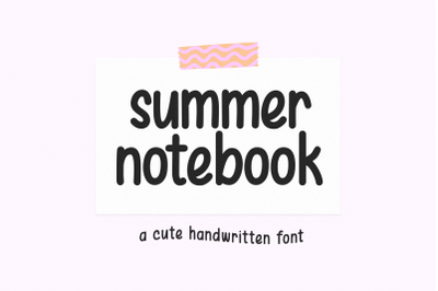 Summer Notebook - Cute Handwritten Font