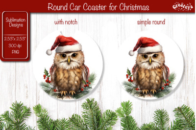 Car Coaster Christmas Sublimation Round coaster Sublimation design Chr