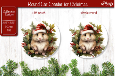 Car Coaster Christmas Sublimation Round coaster Sublimation design Chr