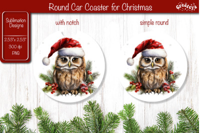 Car Coaster Christmas Sublimation Round coaster Sublimation design Chr