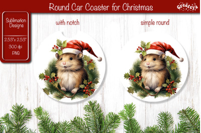 Car Coaster Christmas Sublimation Round coaster Sublimation design Chr