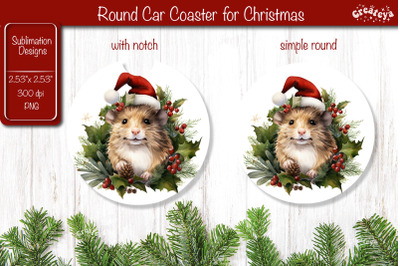 Car Coaster Christmas Sublimation Round coaster Sublimation design Chr