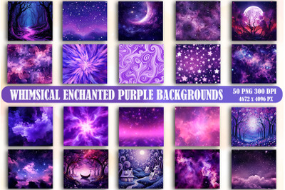 Whimsical Enchanted Purple Backgrounds Bundle