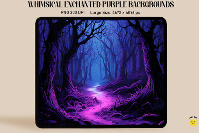 Dark Neon Purple Spooky Forest