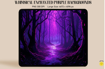 Dark Neon Purple Spooky Forest