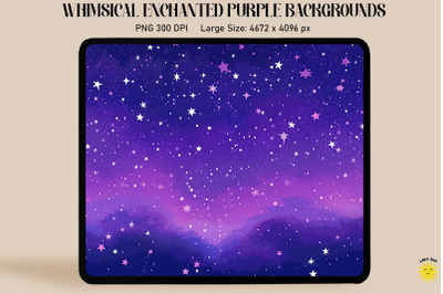 Purple Space With Stars Backgrounds