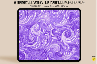 Psychedelic Swirls On Purple Backgrounds