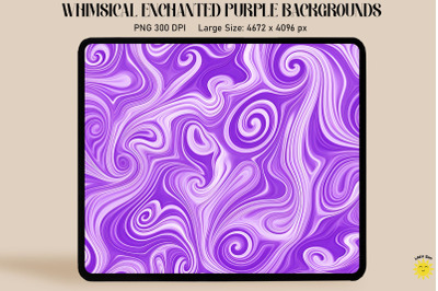 Psychedelic Swirls On Purple Backgrounds