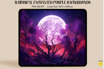 Magical Purple Moon Backgrounds