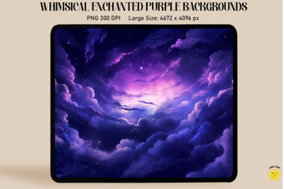 Enchanted Purple Night Sky Backgrounds