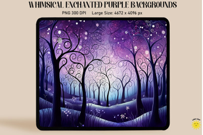 Whimsical Enchanted Purple Forest