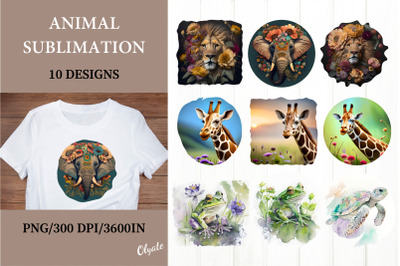 Animal T-Shirt Design Bundle. Tshirt Sublimation Design