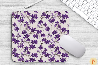 Romantic Mini Purple Flowers Mouse Pad