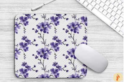 Romantic Mini Purple Flowers Mouse Pad