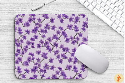 Romantic Mini Purple Flowers Mouse Pad