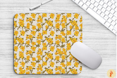 Delicate Mini Yellow Flowers Mouse Pad