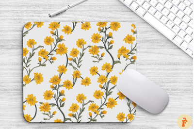 Delicate Mini Yellow Flowers Mouse Pad