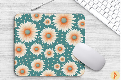 Pastel Flowers And Polka Dot Mouse Pad