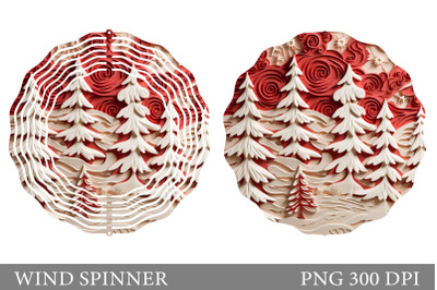 Christmas Tree Wind Spinner. Winter Forest Wind Spinner