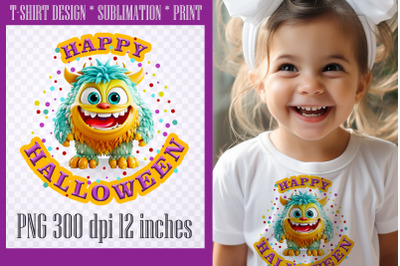 Happy Halloween Monster Sublimation PNG