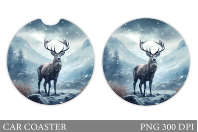 Reindeer Car Coaster Design. 3D Reindeer Car Coaster