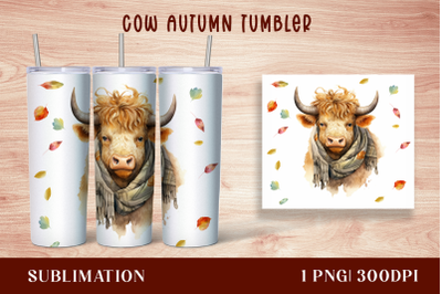 Autumn highland Cow Tumbler Wraps