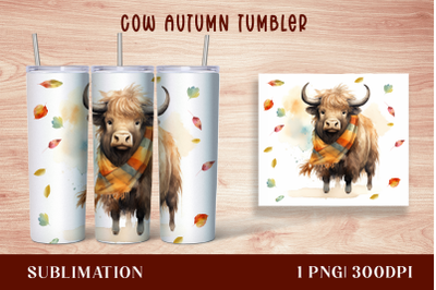 Autumn highland Cow Tumbler Wraps