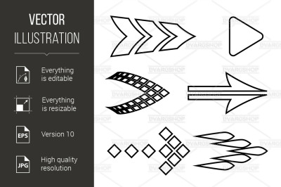 Icon Set of Flat Arrows