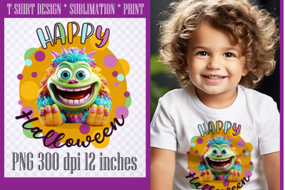 Happy Halloween Monster Sublimation PNG