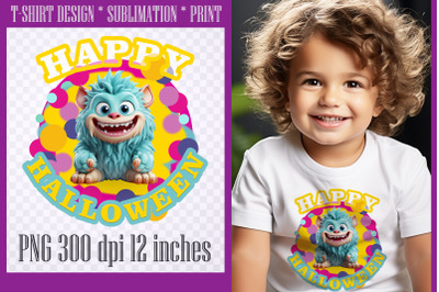 Happy Halloween Monster Sublimation PNG