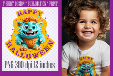 Happy Halloween Monster Sublimation PNG