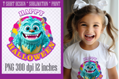 Happy Halloween Monster Sublimation PNG