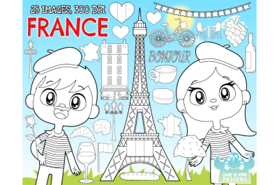France Digital Stamps (Lime and Kiwi Designs)