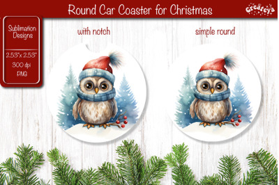 Car Coaster Christmas Sublimation Round coaster Sublimation design Chr