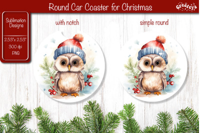 Car Coaster Christmas Sublimation Round coaster Sublimation design Chr