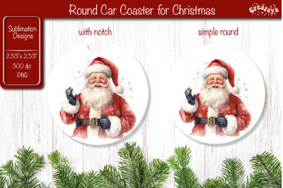 Car Coaster Christmas Sublimation Round coaster Sublimation design San