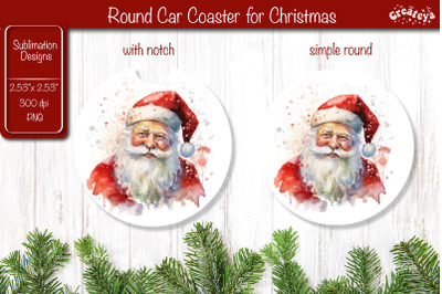 Car Coaster Christmas Sublimation Round coaster Sublimation design San