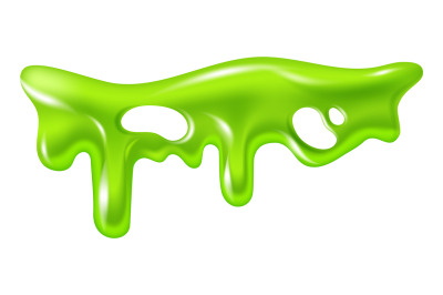 Green slime. Green dripping liquid. Decorative border for graphic desi