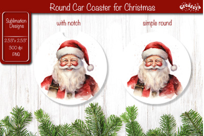 Car Coaster Christmas Sublimation Round coaster Sublimation design San